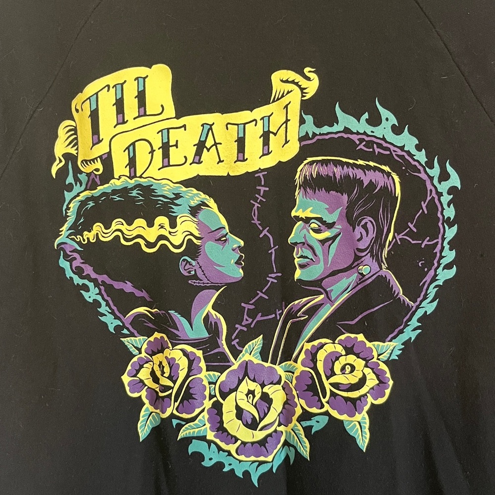 Bride of Frankenstein Til Death Hoodie 2X
